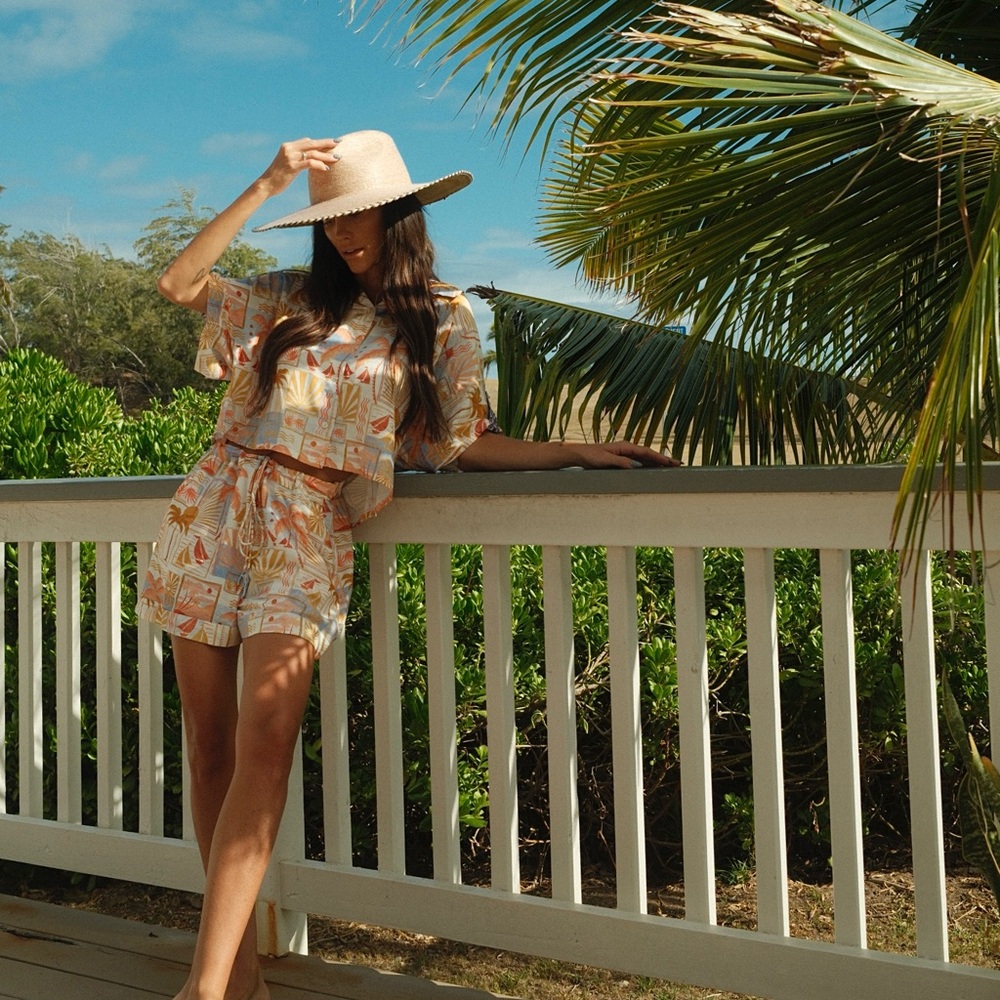 Tropical Print Two-Piece Set